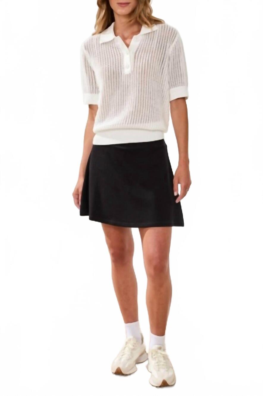 NEW TRIBAL techno lux pull on flare skorts in black